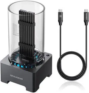 GRAUGEAR 40Gbps M.2 NVMe SSD Enclosure Docking Station, USB4 External Docking Base with Cooling Fan, UASP Trim Support, Compatible with Thunderbolt 4/3, ASM2464PD Chip [G-M2DK-U4-40G]