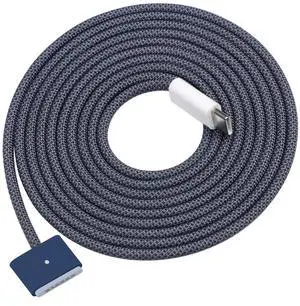 DERLULU USB-C to Magnetic 3 Fast Charging Cable (2 m/6.6 ft), USB C Cable Compatible with MacBook Air (15''/13'' M3 2024, 15" M2 2023, 13" M2 2022), MacBook Pro (16"/14" 2023/2021), Midnight Blue