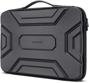 DOMISO 17 inch Laptop Sleeve with Handle Shockproof Computer Bag Waterproof EVA Protective Carrying Case for 17.3" HP Dell Asus Lenovo Laptop, Black