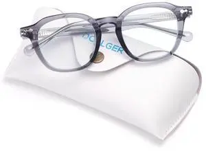 Dollger Blue light Glasses for Women Men Non-prescription clear Square Frame Computer Screen Blue light Blocking Eyeglasses Gray