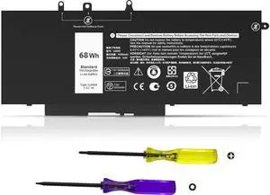 68WH GJKNX Battery Replacement for Dell Latitude 5480 5580 5280 5288 5488 5590 5591 5490 5491 5495 E5480 E5490 E5580 E5590 Precision 15 3520 3530 Series GD1JP DY9NT 5YHR4 451-BBZG Laptop Battery