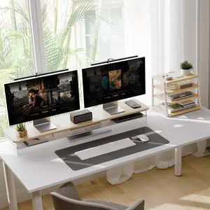 Fenge Acrylic Monitor Stand Riser & 4 Tier Desktop File Organizer