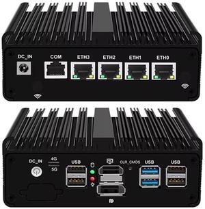 Firewall Micro Appliance N150(Upgraded N100, 4C/4T),4X i226-V 2.5G Fanless Mini PC,6*USB,1*HDMI,1*DP 1*RJ45 COM,Industrial s Mini PC PVE ESXi