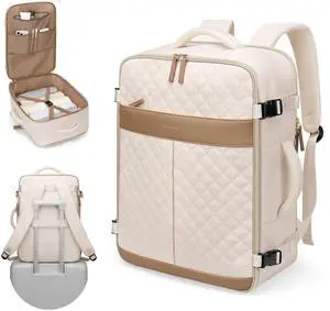 GOLF QUALITY Travel Backpack for Women,Carry On Backpack 17Inch Laptop Backpack Women Casual Daypack for Weekender Business,40L,Apricot
