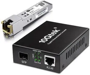 Gigabit Fiber Media Converter with a 10/100/1000Base-T module, 1000M SFP to 10/100/1000M RJ45,up to 100m
