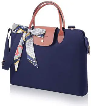 Kamlui Laptop Bag for Women 15.6-Inch Carrying Computer Bag Laptop Case Shoulder Slim Work Travel Fashion(Blue)