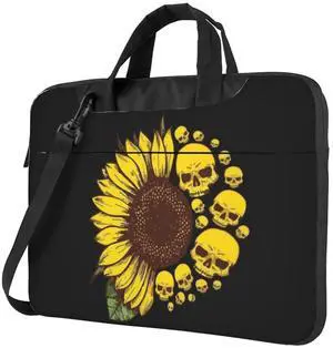 Laptop Bag Laptop Case 15.6 Inch Computer Bags Skulls Sunflower Printed Padded Sleeve Cover for Women Men