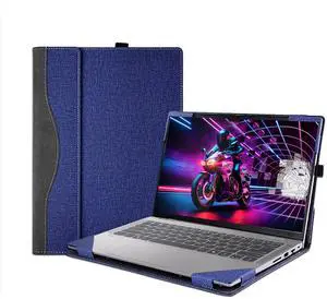 Laptop Case Cover for 14 inch Lenovo Yoga 7 2-in-1 14AHP9 & Yoga 7 2 in 1 14IML9[not for Yoga Pro 7 Series],PU Leather Notebook PC Protective Sleeve with Pen Holder (Dark Blue)