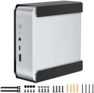 Metal Mini PC Mount for Beelink SER8 Mini PC, SER6 Mini PC, EQR6 Mini PC, Mini PC Vesa Mount/ Wall Mount/ Under Desk Mount, Only for Beelink SER8, SER6, EQR6 Mini PC Wall Mount, Easy to Install, Black