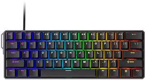 MONSGEEK FUN60 Ultra Rapid Trigger Gaming Keyboard 8k Magnetic Switch TMR Aluminum Wired Keyboard 60% Black Shine-Through MagMech, Glare Magnetic Switch
