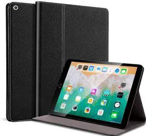NANRUIL for Ipad Case 10.2-inch 9th/8th/7th Gen Genuine Leather Cover Protective Shell for 2021/2020/2019,Auto Wake/Sleep.Black