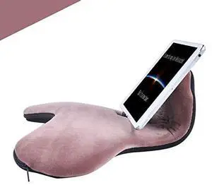 Soft Pillow for ipads, Multi-Angle Phones&Tablets Pillow Lap Cushion Stand, Universal ipad Tablet Reading Stand Pillow Holder as Gift Idea for ipads, Tablets, EReaders, Smartphones, Magazines(Brown)
