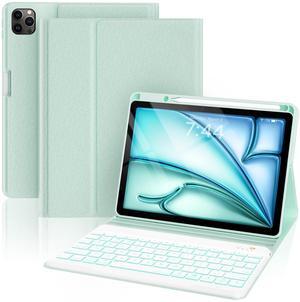 OPAKIT Keyboard Case for iPad Air 5th/4th Pro 11 inch, 7-Color Backlit Detachable Wireless Keyboard Case with Pencil Holder, Stand Folio Cover for Gen 2020/2022, Pro 4th/3rd/2nd/1st Gen, Green...