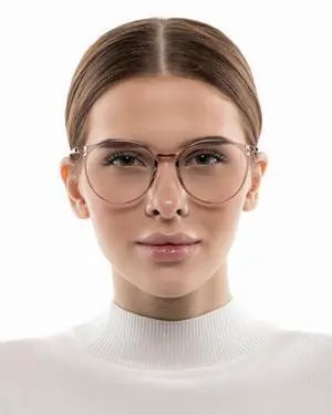 Optik U Blue Light Blocking Glasses for Women Round Frame (Pink)