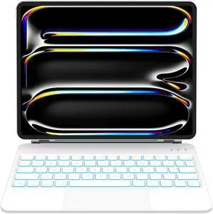 Otuoor iPad Pro 11 Inch Case with Keyboard (M4 2024),Magic Keyboard iPad Pro 11 Inch (5th Gen),Keyboard Case for iPad Pro 11(M4 2024) with 7 Color Backlight,Multi-Touch Trackpad,Auto Sleep/Wake(White)