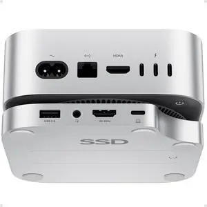 PULWTOP Mac Mini M4 Hub Stand with M.2 SSD Enclosure, 9-in-1 Mac Mini M4 Dock Mount with HDMI 4K 60Hz, 3 x USB A 2.0, SD/TF 3.0, 3.5mm Audio/Mic, USB C Hub Accesorios for Mac Mini 2024 M4 Pro
