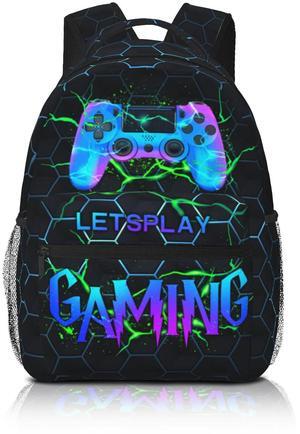 Mtsouya Abstract Gaming Backpack Games School Bookbag Video Game Laptop Backpack Hiking Travel Bag for Kids Boys Teens Adults