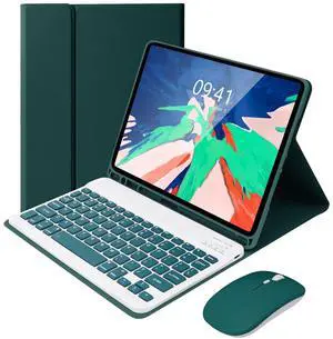SOPPY Keyboard Case for iPad with Mouse, Compatible for iPad Air 6th (M2) 11" 2024, iPad Air 5th, iPad Air 4th, iPad Pro 11 inch 2018-2022, Detachable Keyboard Case with Pencil Slot- Dark Green -US