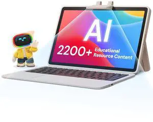Think Academy AI Kids Tablet - Educational Resource Content 2200+, AI Tutor Step-by-Step Student Learning Success, Parental Controls, 11" Eye-Care Screen T100 for PreK - G6 (with Keyboard)