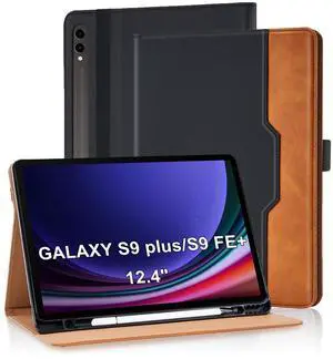Varohix Case for Samsung Galaxy Tab S10+ Plus 2024 / S9 FE+ Plus/ S9+ Plus 12.4 Inch 2023 Magnetic Multi-Angle Leather Folio Stand Shell Folio with Card Holder Galaxy Tab S9+/S9 FE+,Black