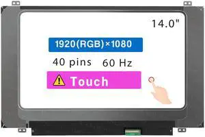 14.0" Screen Replacement B140HAK01.0 R140NWF5 R6 R1 for Lenovo Thinkpad T470 T470P T470S T480 T480S L480 A485 25 00NY421 00NY420 00HW838 LCD Display Panel 40 pin (FHD 1920 * 1080 Touch)