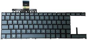 ZAHARA US Backlit Laptop Keyboard Layout for Asus ZenBook Duo UX481 UX481F UX481FA UX481FL UX481FAY UX4100E UX4000 0KN1-A31US13 0KNB0-5622US00 9Z.NGQBU.001 NSK-W10 01 NSK-W1001 0KN80-5622US00