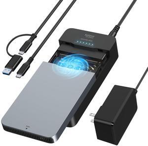 M.2 NVMe Cloner NVMe Enclosure with Cooling Fan, Upgraded 2 in 1 40Gbps NVMe M.2 Duplicator Dual-Bay Offline Clone Tool-Free Adapter Reader NVMe M.2 SSD Enclosure for NVMe PCIe 2230/2242/2260/2280