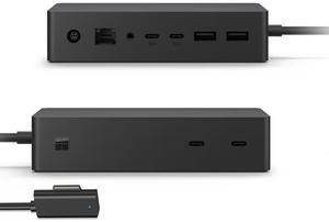 Microsoft Surface Dock 2, 9-in-1 Docking Station with Max 199W Power Supply, Dual Monitors 4K Display, Ethernet, 4X USB-C, Compatible Surface Pro 8 9 X 10 11 / Go 3 4 / Book 2 3 / Laptop 4 5 6 7