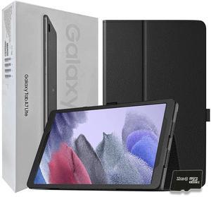SAMSUNG 2021 Galaxy Tab A7 Lite 8.7" Inch 32 GB Wi-Fi Android 11 Touchscreen International Tablet Bundle - PU Leather Case, Screen Protector, Stylus and 32GB microSD Card [Gray]