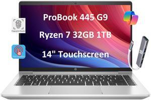 HP ProBook 445 G9 Business Laptop (14" FHD Touchscreen, AMD Ryzen 7 5825U, 32GB RAM, 1TB SSD, 8-Core (Beats i7-1165G7)) Fingerprint, Webcam, Ethernet, Wolf Pro Security, Win 11 Pro, Silver