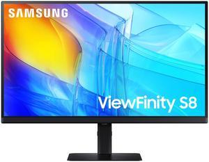 SAMSUNG 27" ViewFinity S8 (S80D) Series 4K UHD High Resolution Computer Monitor, HDR10, Multiple Ports w/ HDMI, DisplayPort, USB-A, Height Adjustable Stand, LS27D806EANXGO, 2024, 3Yr Warranty