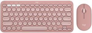 Logitech Pebble 2 Combo, Wireless Keyboard and Mouse, Quiet and Portable, Customizable, Logi Bolt, Bluetooth, Easy-Switch for Windows, macOS, iPadOS, Chrome - Tonal Rose