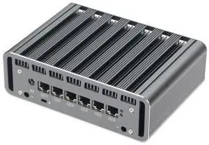 Sharevdi Fanless Firewall Mini PC 12th CPU Intel N100(up to 3.4GHz), 6 x Intel 2.5GbE i226 LAN Ports, Network Gateway Soft Router, Industrial pc AES NI/HD/COM//WiFi 8GB DDR5 128GB M.2 NVME SSD