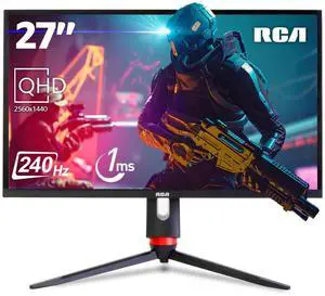RCA 27" Evolution Premium QHD Gaming Monitor | 240Hz, 2560 x 1440p Computer Monitor with Adaptive Refresh Technology & 1ms Response, HDR10, RGB Backlighting & Adjustable Stand | M27PG135F
