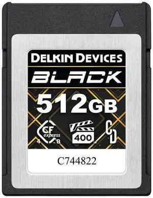 Delkin Devices Black 512GB CFexpress(tm) Type B 4.0 VPG400 Memory Card - High-Speed Performance for Professional Photography & Videography (512GB)