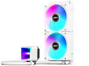 JEYI iArcticStorm 240 Water Cooler White, Desktop ARGB AIO Liquid CPU Cooler, Intel & AMD TDP 240W, Infinity Mirror Efficient PWM-Controlled Pump, for AMD Ryzen AM5|4, Intel LGA 1851|1700 etc.