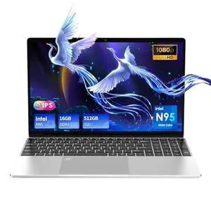 GXMO Laptop 15.6"" IPS 1080P Notebook PC,16GB DDR4 512GB SSD, Quad-Core Intel 12th Gen N95 Processor, HD Camera,Windows 11 Pro Laptop, Fingerprint Unlock, Backlit Keyboard USB3.0 Port