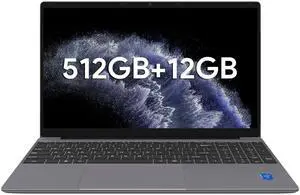 ApoloSign Laptop, 12GB RAM, 512GB SSD, 15.6" Full HD Notebook, Expandable to 1TB, Intel N5095 Processor, Dual-Band WiFi, 178deg Viewing Angle, Dual Speakers (2.5GHz 8-core Celeron, 15.5 inch)