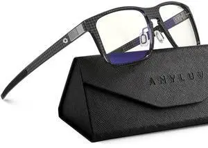 ANYLUV Blue-Light-Glasses Men Blue-Light-Blocking Glasses: Lightweight Blue Light Glasses for Men Carbon Fiber Frames Gift