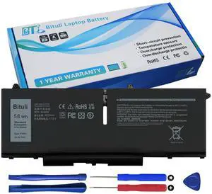 Bituli 07KRV Laptop Battery Replacement for Dell Latitude 5430 5530 Precision 3570 P104F005 P104F006 P137G004 P137G005 P137G006 H4PVC 0H4PVC Y86WG 0Y86WG 08WRCR 078FWY 4FVJG O7KRV