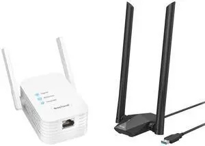 BrosTrend Universal WiFi to Ethernet Adapter + BrosTrend USB WiFi 6 Adapter AX1800 Long Range USB WiFi Adapter