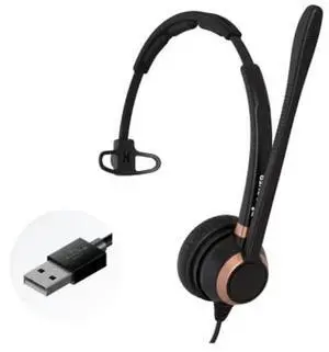Discover D711U Professional Single Speaker Wired USB Headset for PC, Laptop, Mac | Compatible with Teams, Zoom, Webex, Jabber, Avaya, RingCentral and More