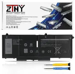 ZTHY 58Wh 07KRV Laptop Battery Replacement for Dell Latitude 5430 5530 Precision 3570 P104F005 P104F006 P137G004 P137G005 P137G006 H4PVC 0H4PVC Y86WG 0Y86WG 08WRCR 078FWY 4FVJG O7KRV 15.2V 4-Cell