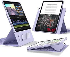 ESR for iPad Air 13 Inch Case (2025/2024) M3/M2, Removable Magnetic Cover, Adjustable Portrait/Landscape Stand with Raised Screen View, 9 Standing Angles, Shift Series, Light Purple