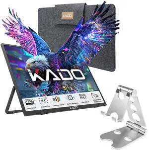 Kado Portable Monitor 15.6'' FHD 1080p Aluminum Foldable Stand Set, USB-C HDMI Gaming Monitor Ultra-Slim IPS Display Built-in Speakers, External Monitor for Laptop PC Phone Mac Xbox PS4/PS5 Switch