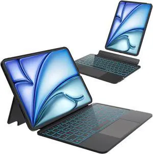 Otuoor Keyboard Case for iPad Air 11 inch (M3 2025 / M2 2024), Magnetic Detachable Keyboard Case for iPad Pro 11 inch (4th/3rd/2nd/1st Gen) & iPad Air 5th/4th Gen with Backlit Keys, Trackpad (Black)
