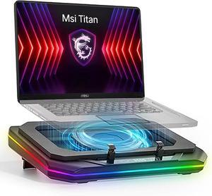 Cooling Pad for Msi Titan 18 HX GT80 GT77HX GT77 GT76 GT75 GT73VR GT63 Gaming Laptop,with Ultra Powerful Booster Turbo Cooling Fan Can Fast Cooling,6 RGB Light,Adjustable Speed,Touch Start