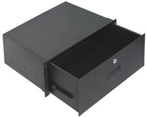 RIVECO 4U Locking Server Cabinet Case 19" Rack Mount Drawer Lockable Deep Rack Drawer Black