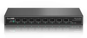 8 Port 10Gb SFP+ Web Managed Fiber Switch with 8 x 10G SFP+ Ports | Multi-Gig 10G-2.5G-1G | Fanless | 160G Bandwidth | Metal Casing NO Rack Mount | Support Jumbo Frames/ VLAN/ Link Aggregation/ QoS