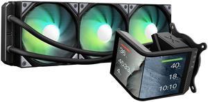 TRYX Panorama SE 360 ARGB 360mm AIO Rotatable 6.5'' AMOLED Curved Screen 3D Anamorphic Effect Customizable AIO Cooler 360mm Asetek Adela 280w TDP ARGB Fan Intel LGA 1851/1700/1200/115X AMD AM5/AM4